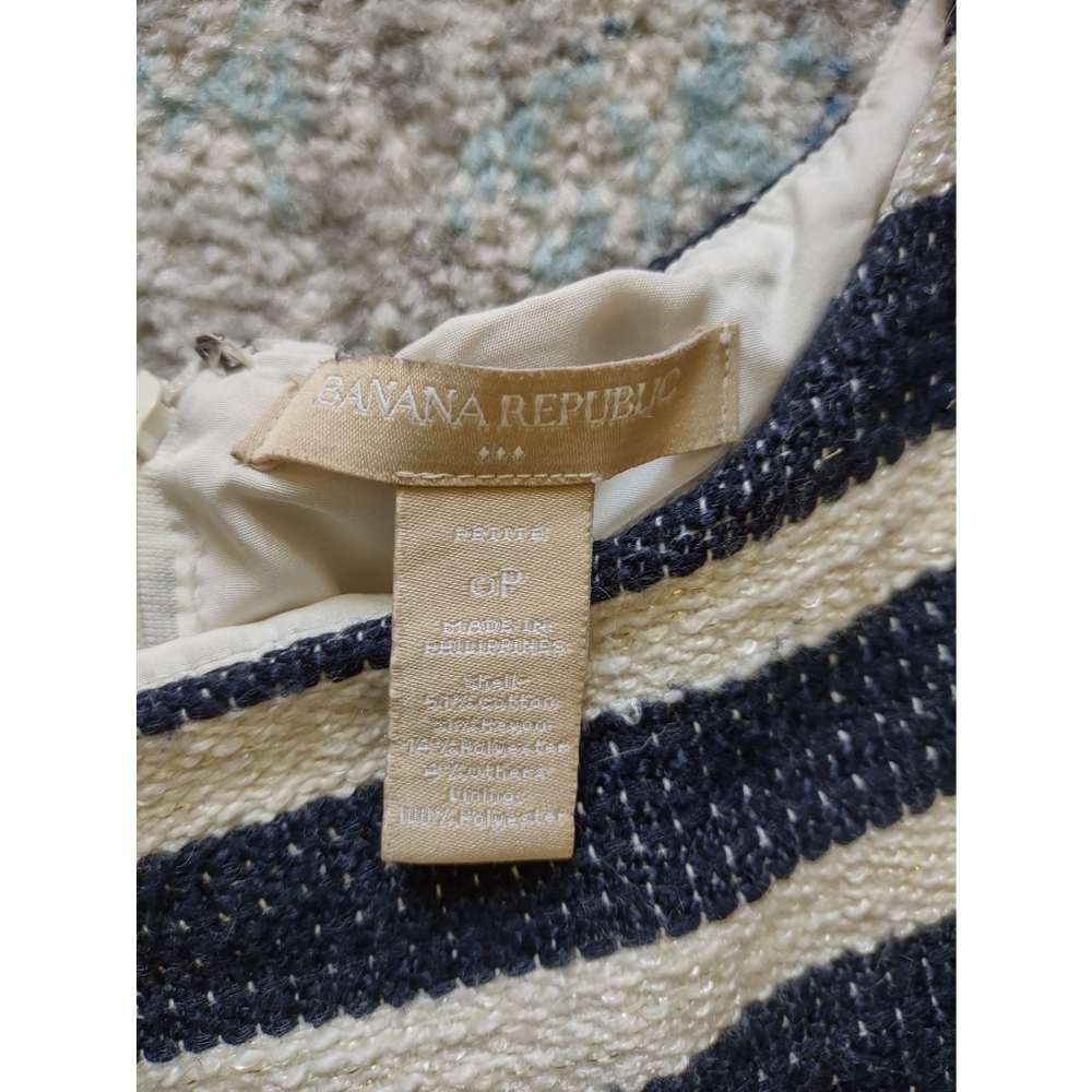 Banana Republic Black & White Wool Bucle' Striped Dress - Picture 7 of 8